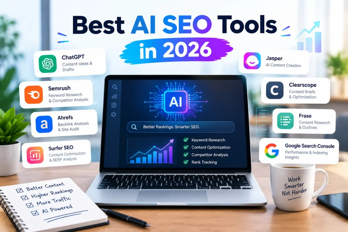 AI SEO tools for keyword research, content optimization, and rankings