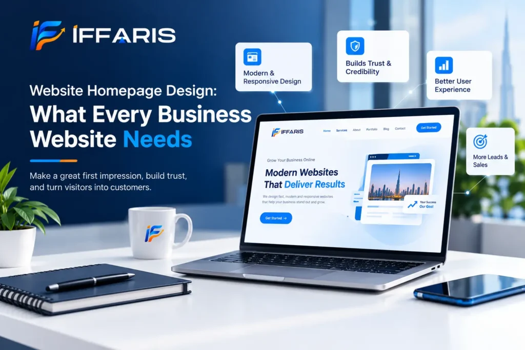 Homepage design for business websites by IFFARIS