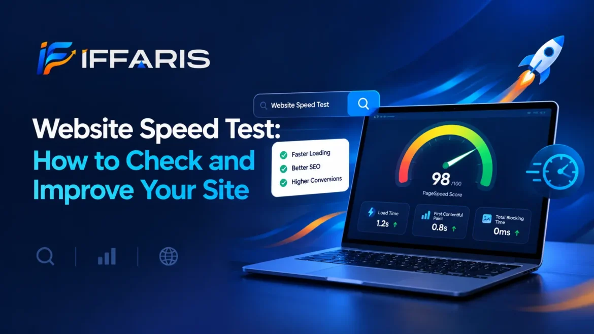 Website speed test guide featuring website performance metrics and loading speed optimization